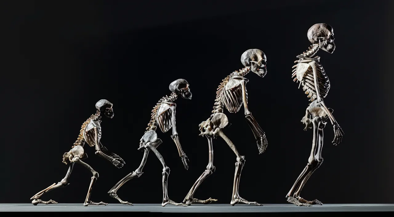 a group of skeletons standing in a line