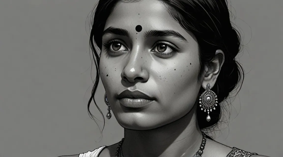 a black and white photo of a woman wearing a necklace