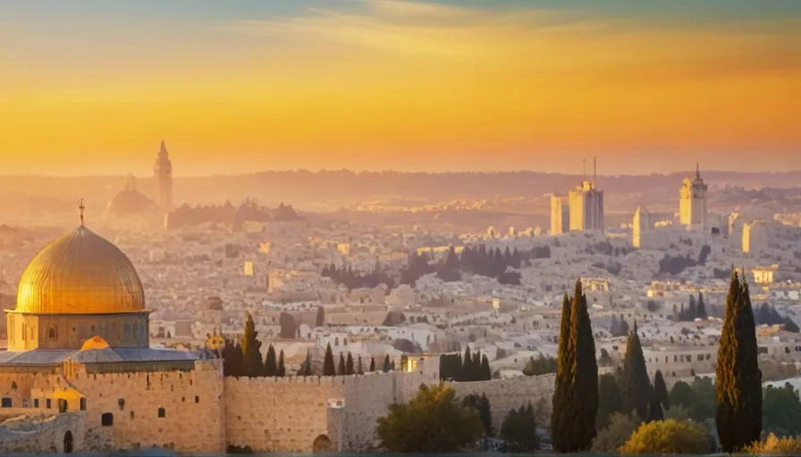 a view of a city with a dome in the middle