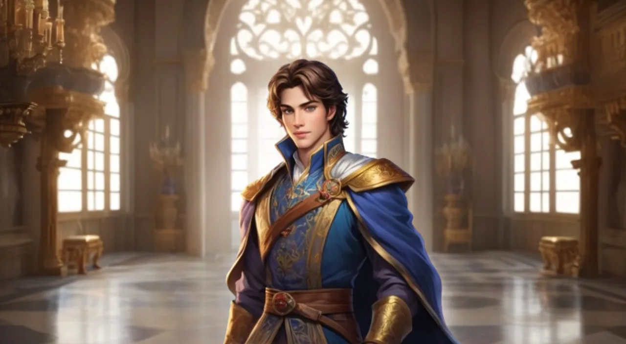 a man dressed in a blue and gold outfit