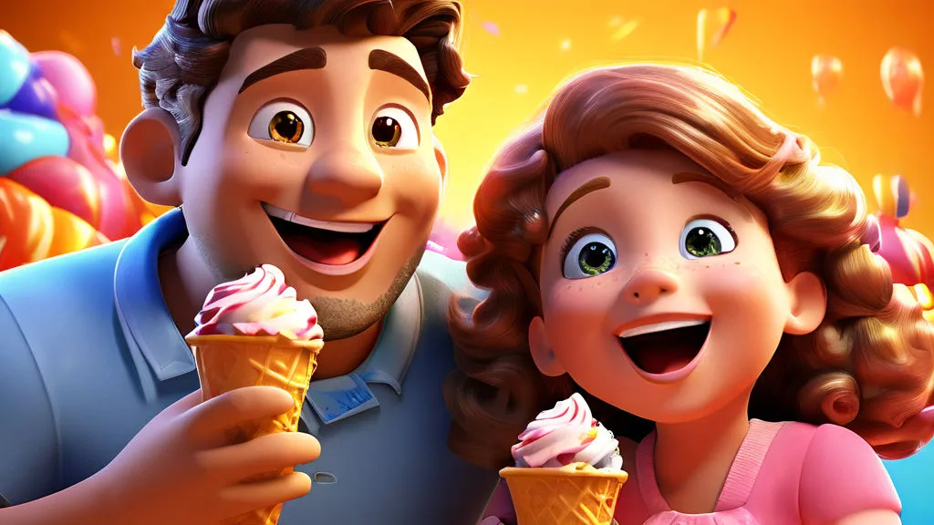 a man and a woman holding ice cream cones