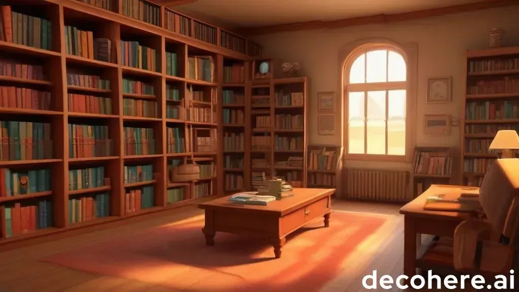 a room filled with lots of books next to a window