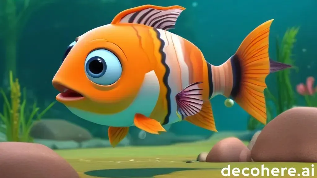 a cartoon fish with a big smile on it's face