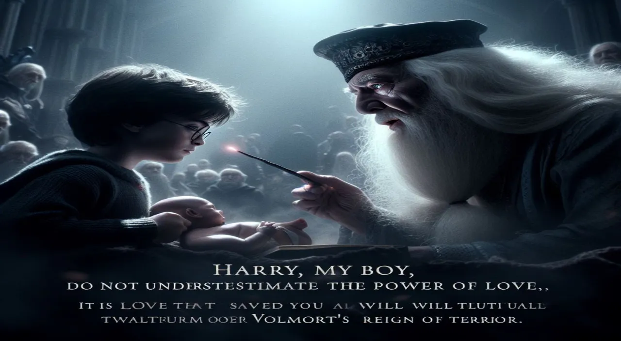 a movie poster with an image of a wizard and a baby