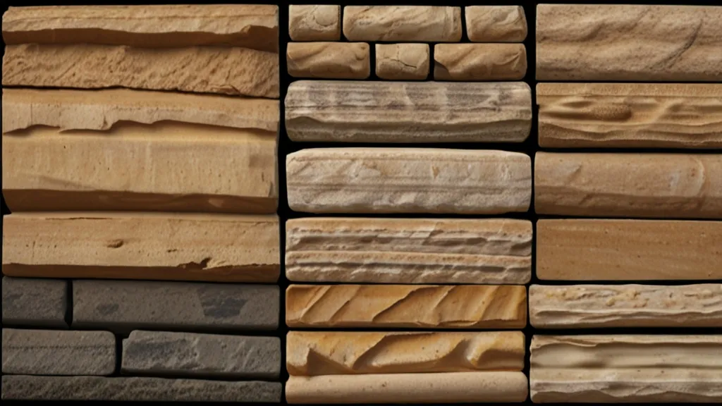 a collection of different types of stone blocks