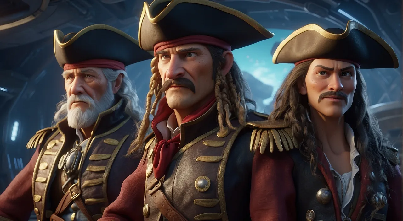 a group of pirates standing next to each other