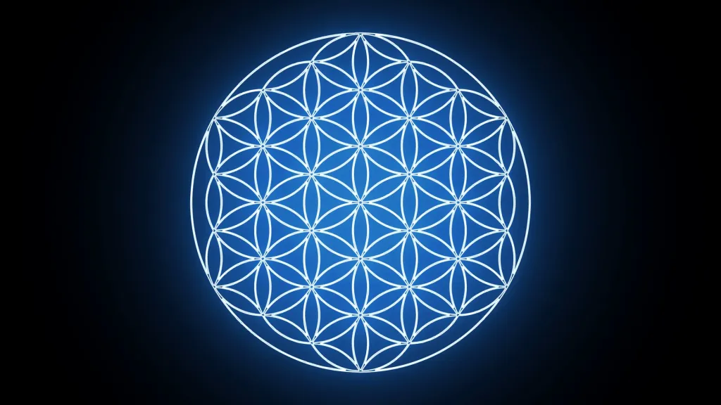 the flower of life symbol in the dark