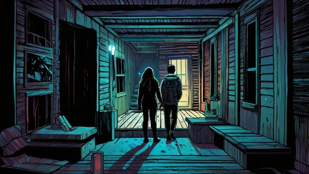 a man and a woman standing in a room