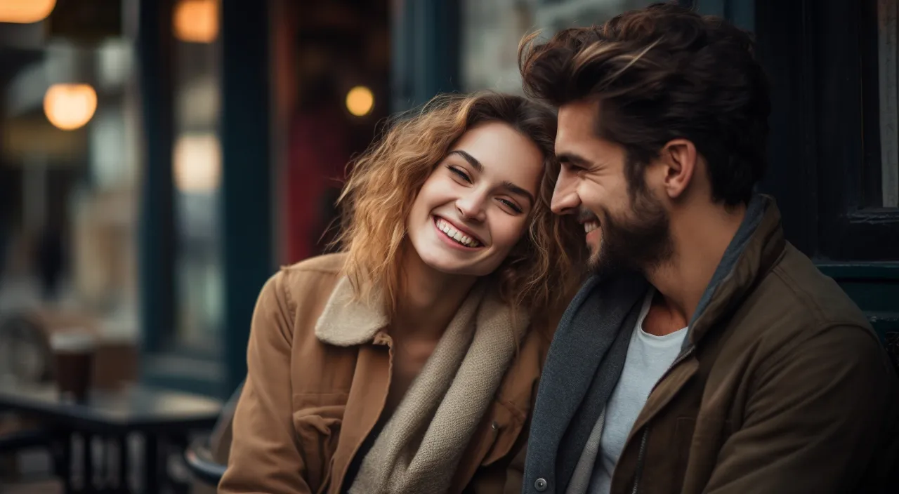 a man and a woman sitting next to each other