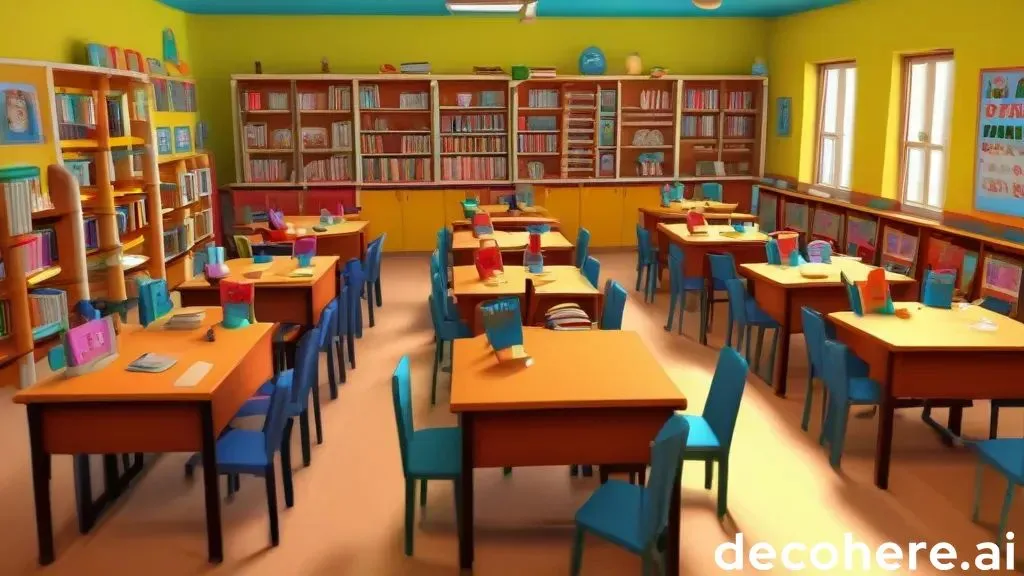 a room filled with lots of wooden tables and chairs