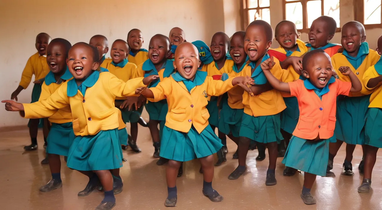 a group of young children in school uniforms