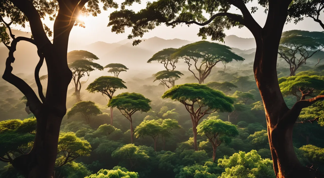 a forest filled with lots of green trees