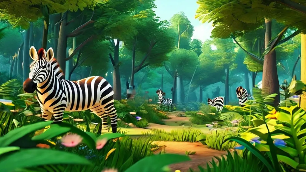 plant, green, plant community, zebras walking