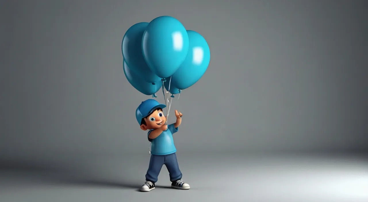 a person holding a bunch of blue balloons