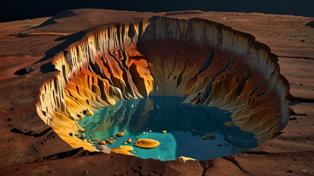 a crater in the middle of a desert