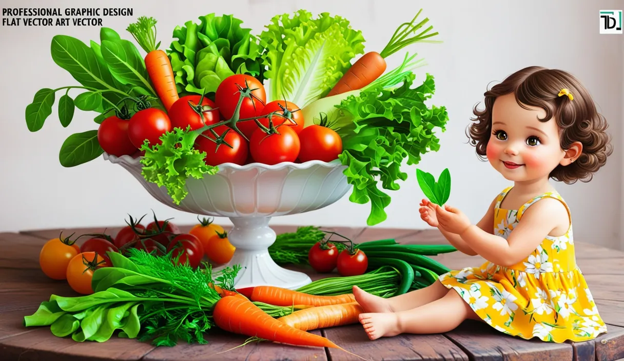 food, plant, green, fruit, natural foods, plum tomato, ingredient, smile, little girl in nature, food group make cartoon