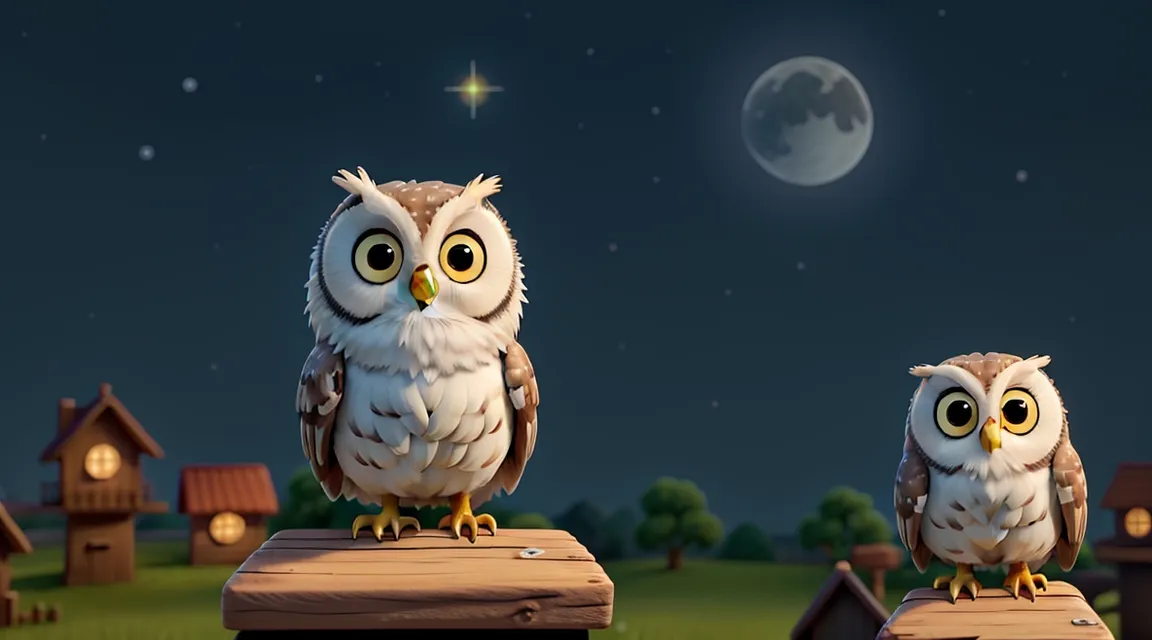 owl loved staying up late and watching the stars twinkle in the night sky