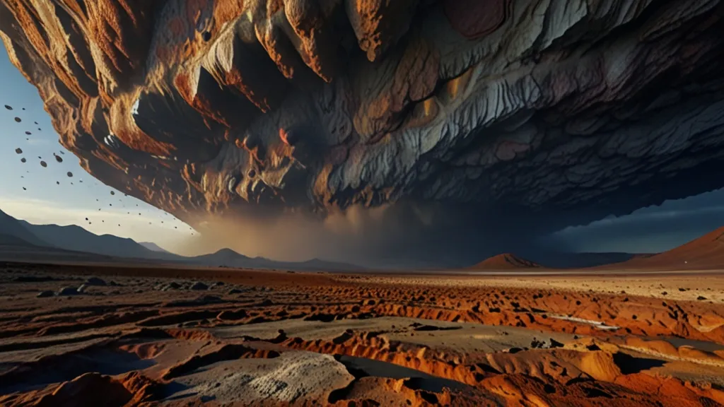 a very large rock formation in the middle of a desert