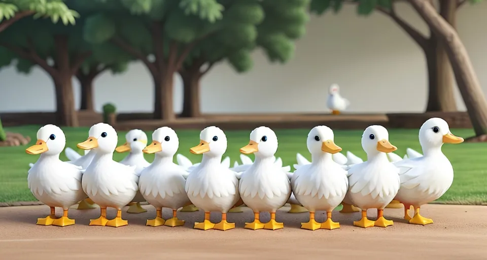 a group of ducks walking around