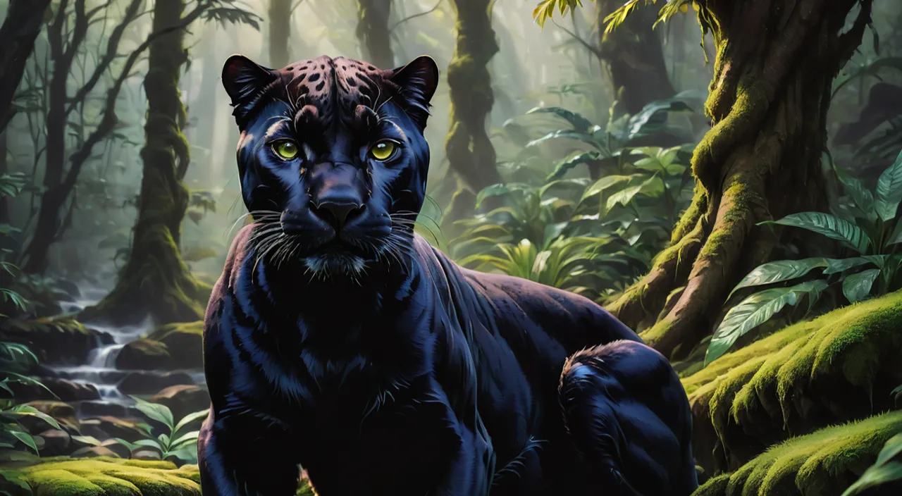 a black panther in the jungle