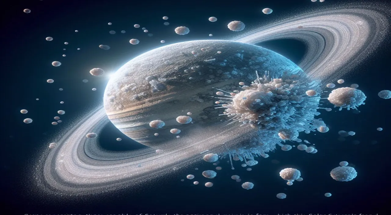 an artist's rendering of a planet surrounded by smaller planets