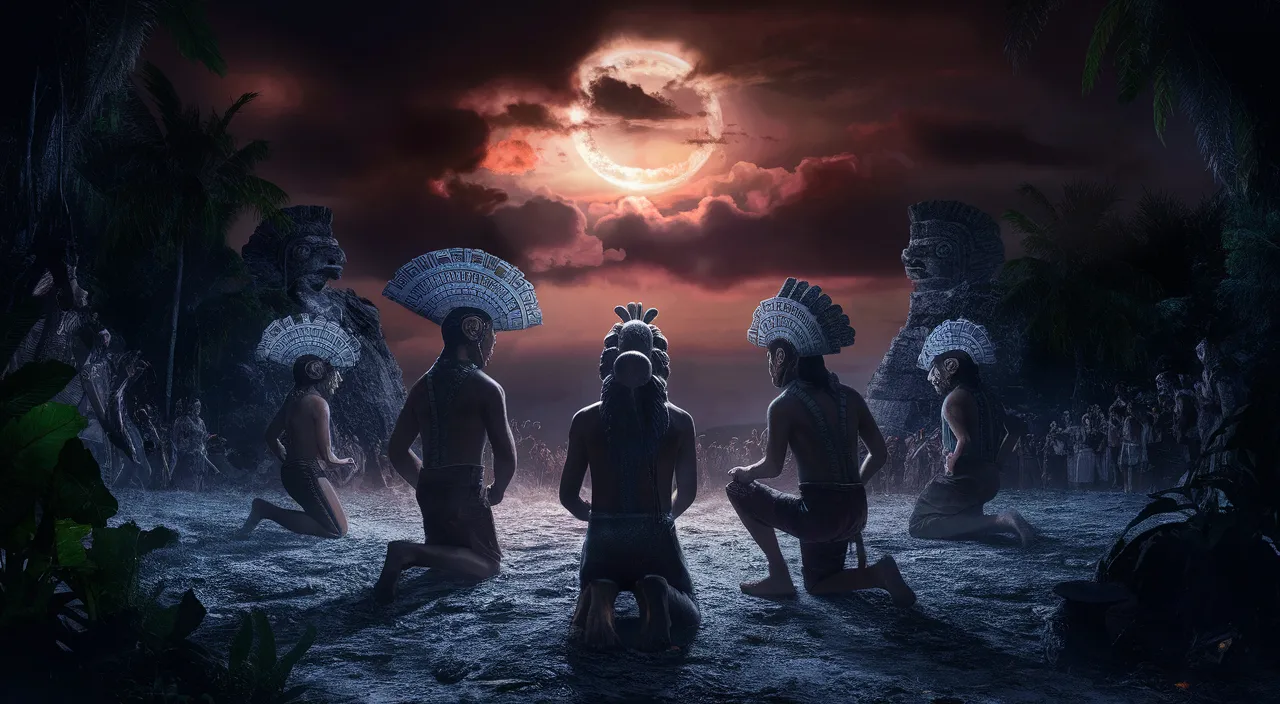 a group of people sitting on top of a beach under a full moon