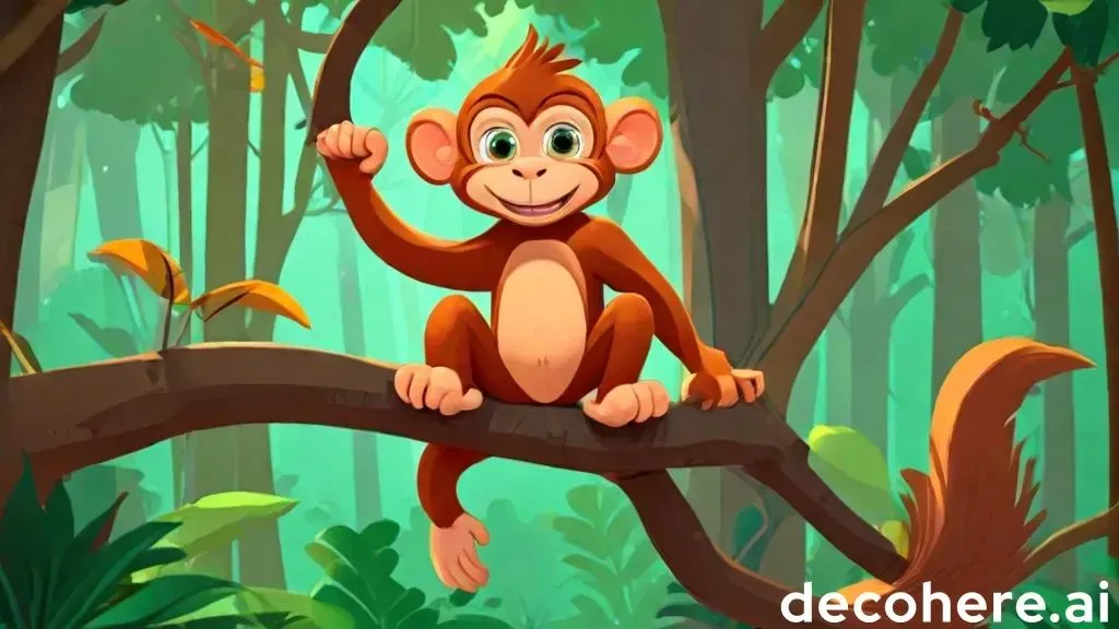 a monkey sitting on a tree branch in a forest