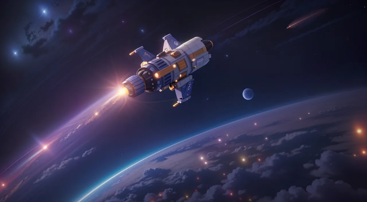 an artist's rendering of a space station in orbit