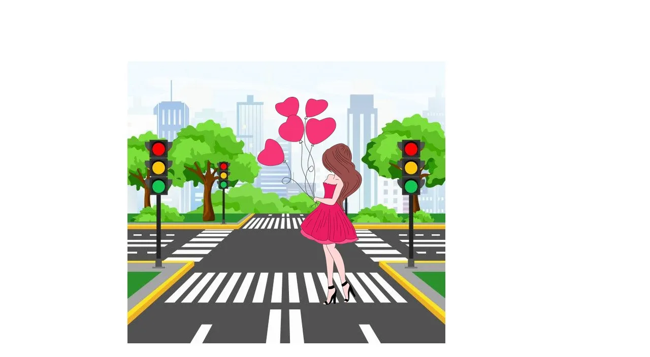 a woman in a pink dress is crossing the street