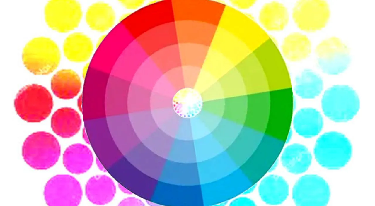 a colorful circle with a white background