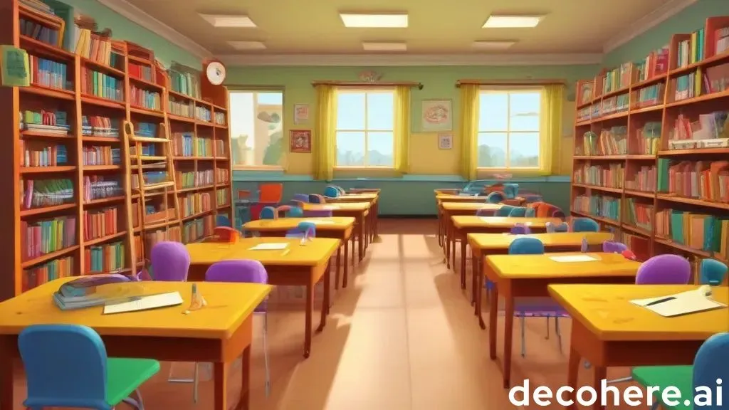 a room filled with lots of books and desks