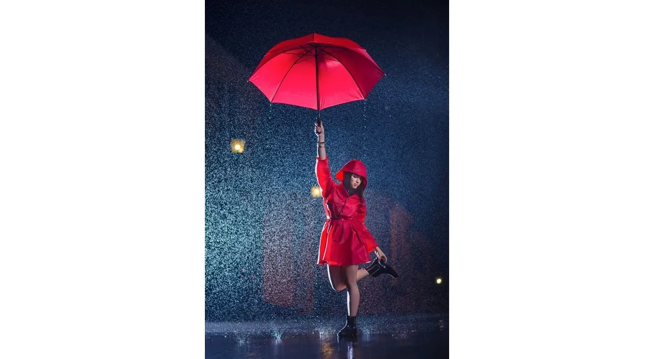 umbrella, sleeve, red, one-piece garment, tints and shades, electric blue, people in nature, magenta, fashion design, fun