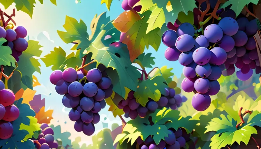 a bunch of grapes hanging from a tree