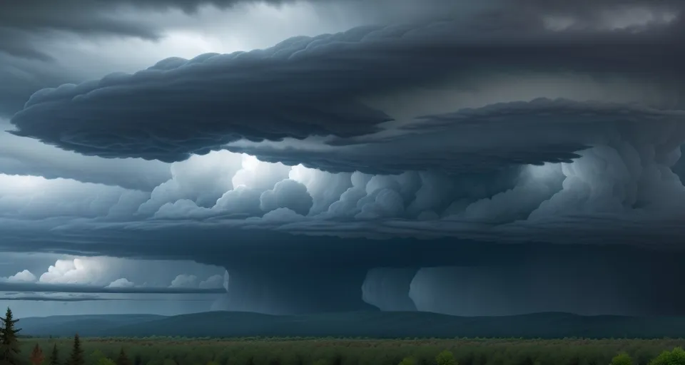 a painting of a storm moving across the sky