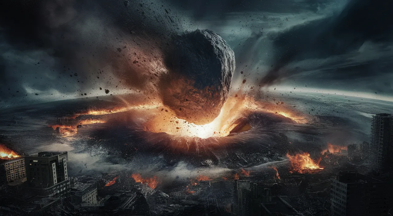 a massive explosion in the middle of a city