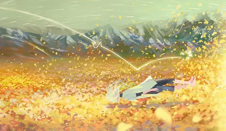 a person laying on the ground in a field