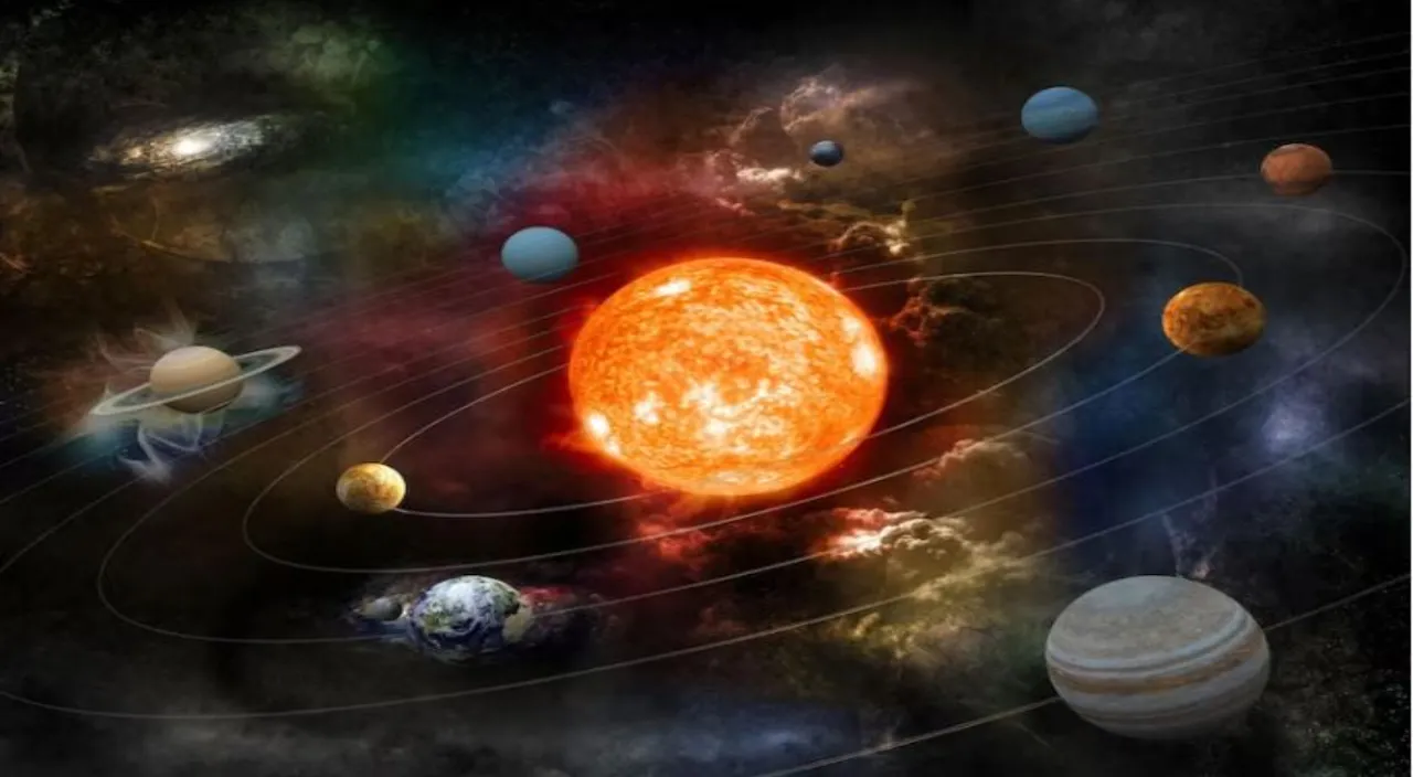 an artist's rendering of the solar system