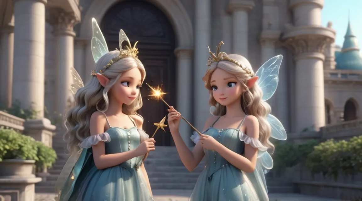 two little girls dressed as tinkerbells holding sparklers