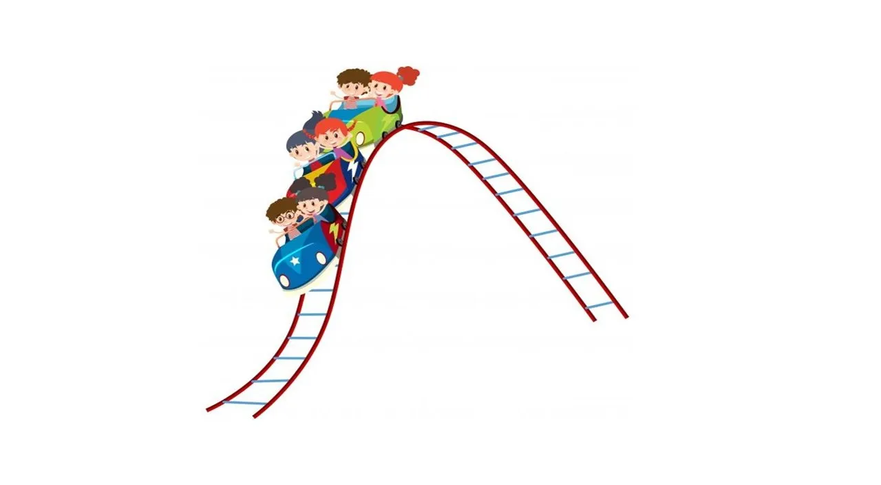 a children's ride on a roller coaster