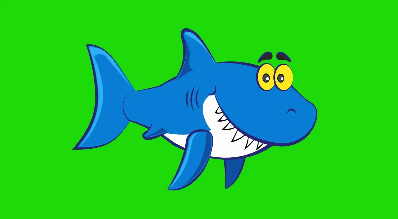 a cartoon shark with a big smile on its face