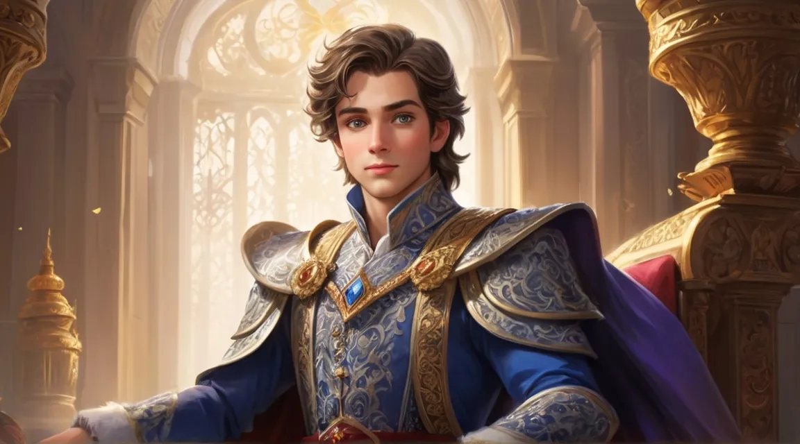 a prince dressed in a blue and gold outfit