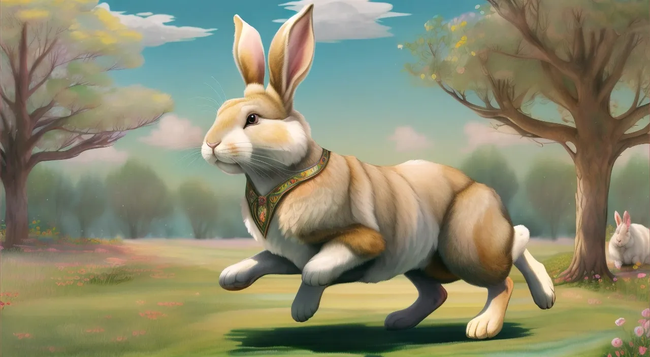 sky, rabbit, nature, cloud, organism, grass, fawn, plant, terrestrial animal, rabbits and hares, 3d animation| deformity, multiple charcters