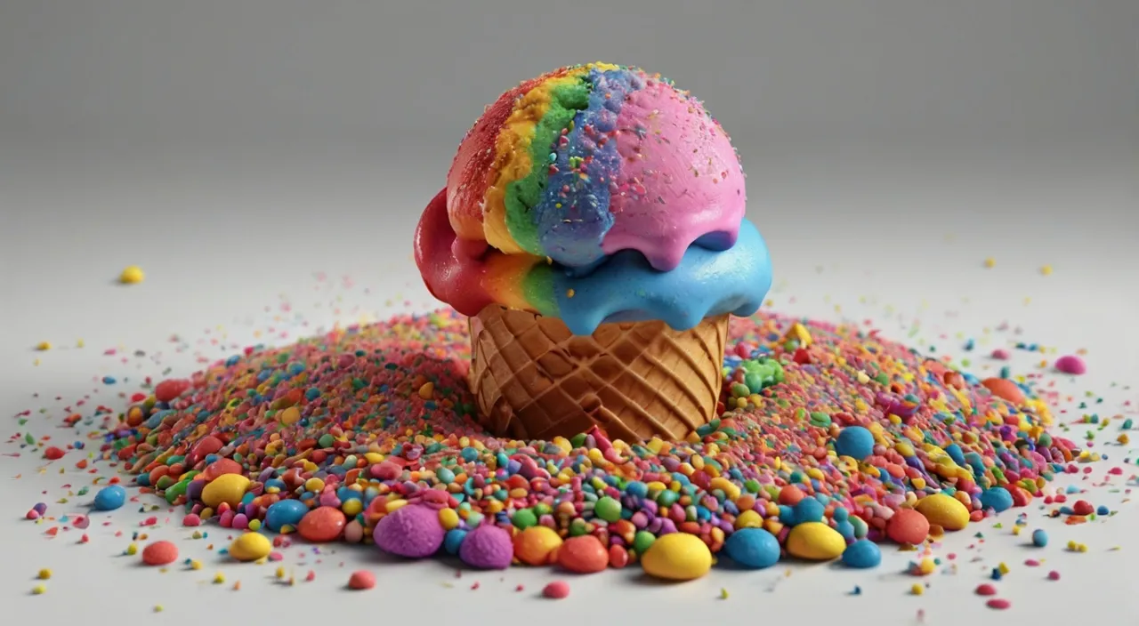 a scoop of ice cream with sprinkles on top of it