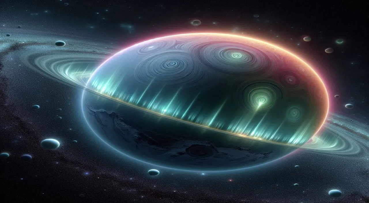 an artist's rendering of a planet with a ring around it