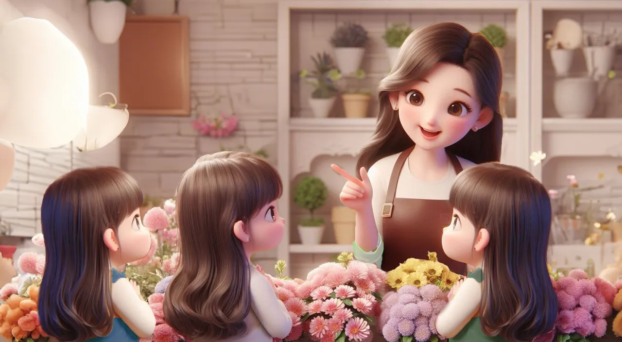 a group of little girls standing around a table and butterfly