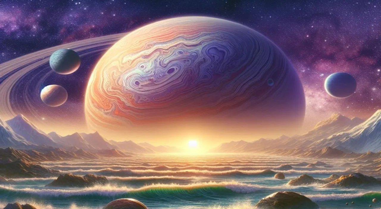 a painting of the planets in the sky