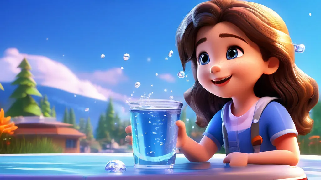 a girl holding a glass of water