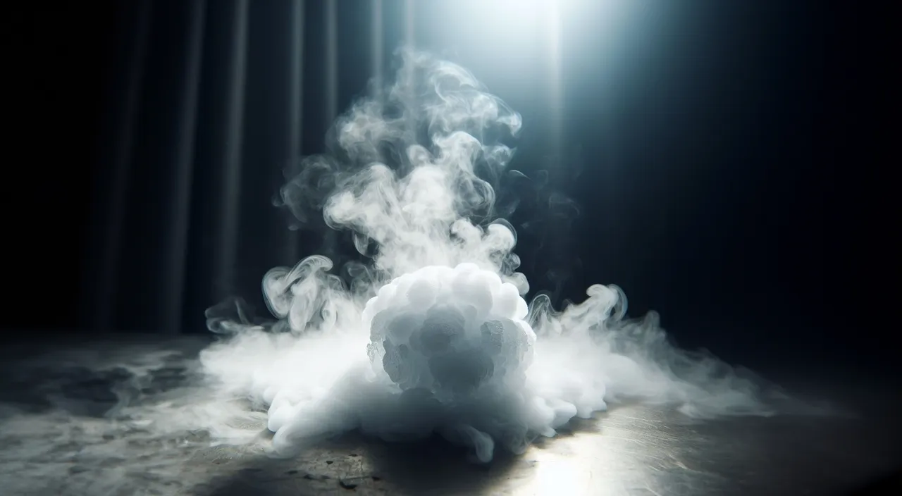 a cloud of smoke sitting on top of a table The smoke spreads beautifully.