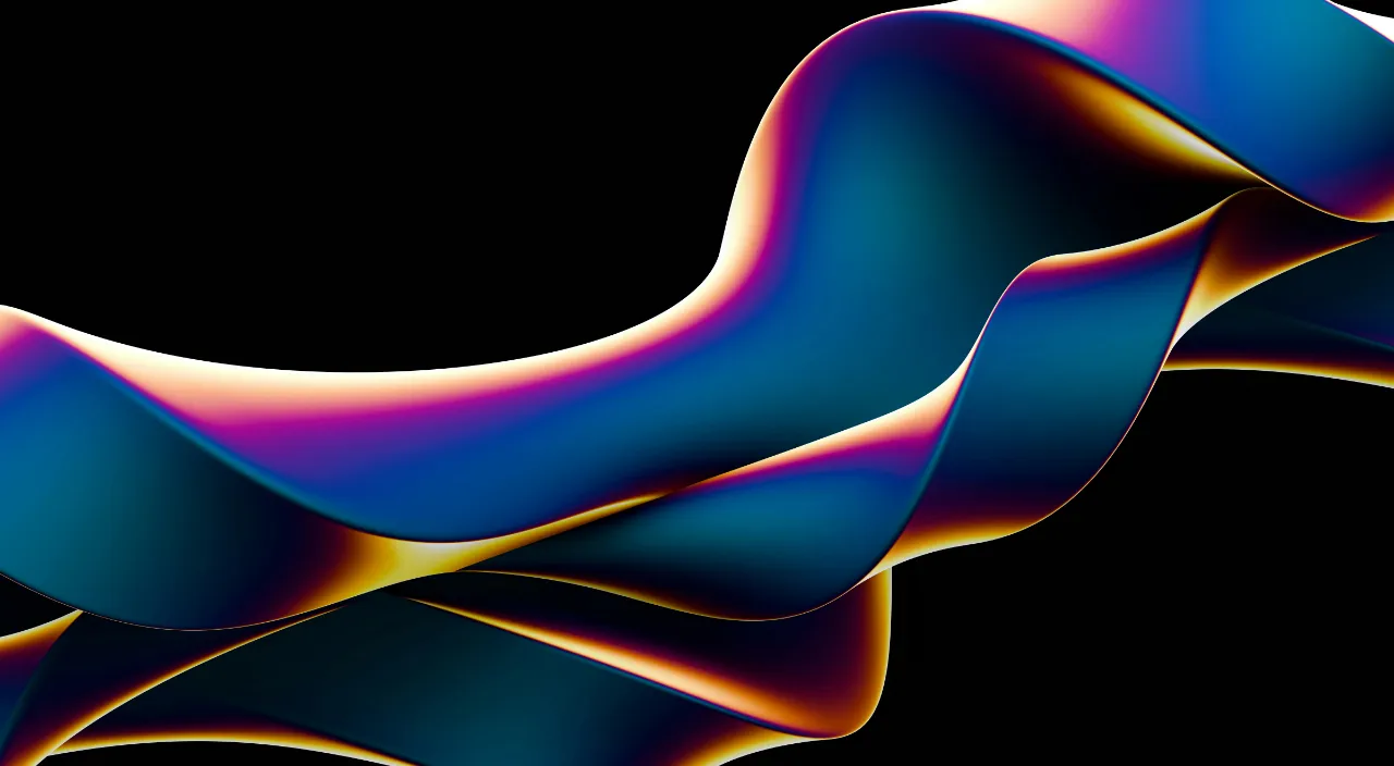 A computer generated slinky in polished chrome with vibrant highlights and reflections