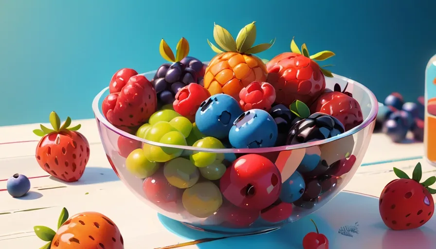 a bowl filled with lots of colorful fruit